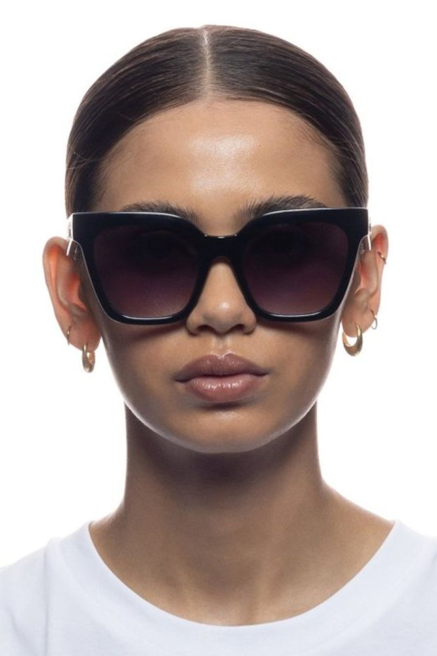 LE SPECS Le Specs Star Glow Sunnies In Black + Smoke | Accessories