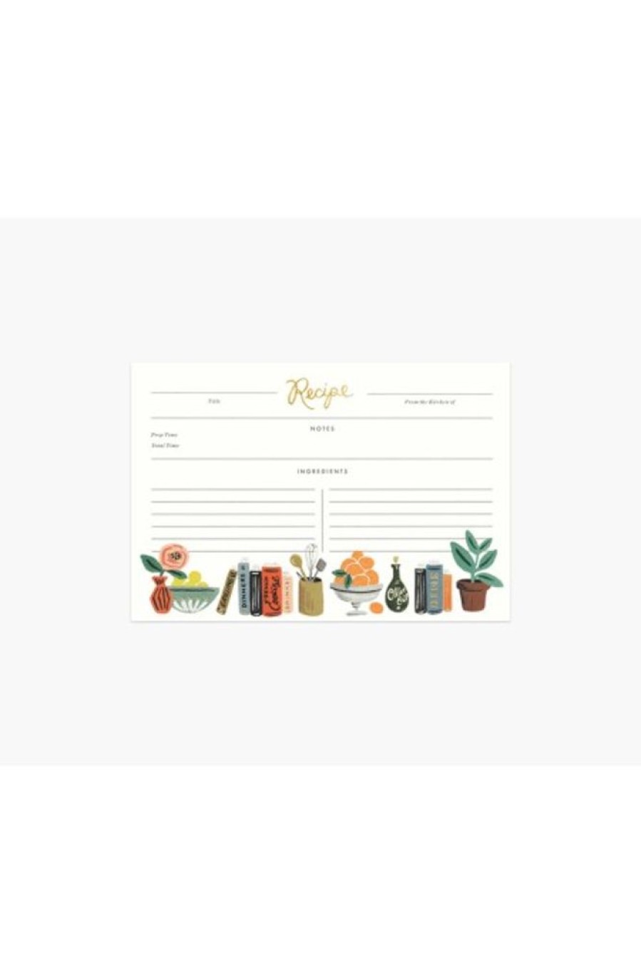 Rifle Paper Co Rifle Paper Co. Pack Of 12 Kitchen Shelf Recipe Cards | Home Decor