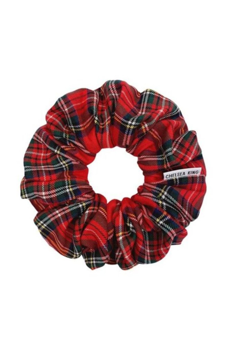 Chelsea King Chelsea King Bamboo Tartan Scrunchie In Red | Beauty