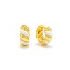 Lover's Tempo Lover'S Tempo Croissant Enamel Huggies In Gold + White | Accessories