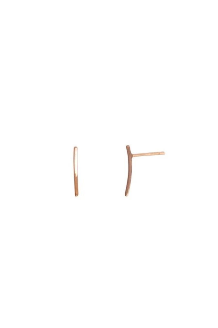 Mimi & Marge Mimi & Marge Curved Up Bar Earring In Rose Gold | Accessories