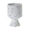 UNITED FLORAL De Vil Pot In White Speckle 4 | Home Decor