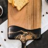 LYNN & LIANA Lynn & Liana Medium Acacia Cheese Board In Black Ember | Home Decor