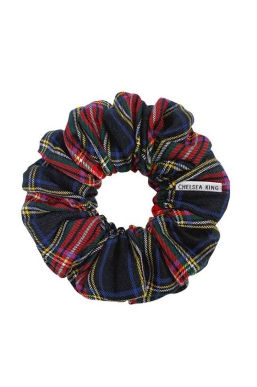 Chelsea King Chelsea King Bamboo Tartan Scrunchie In Black | Beauty