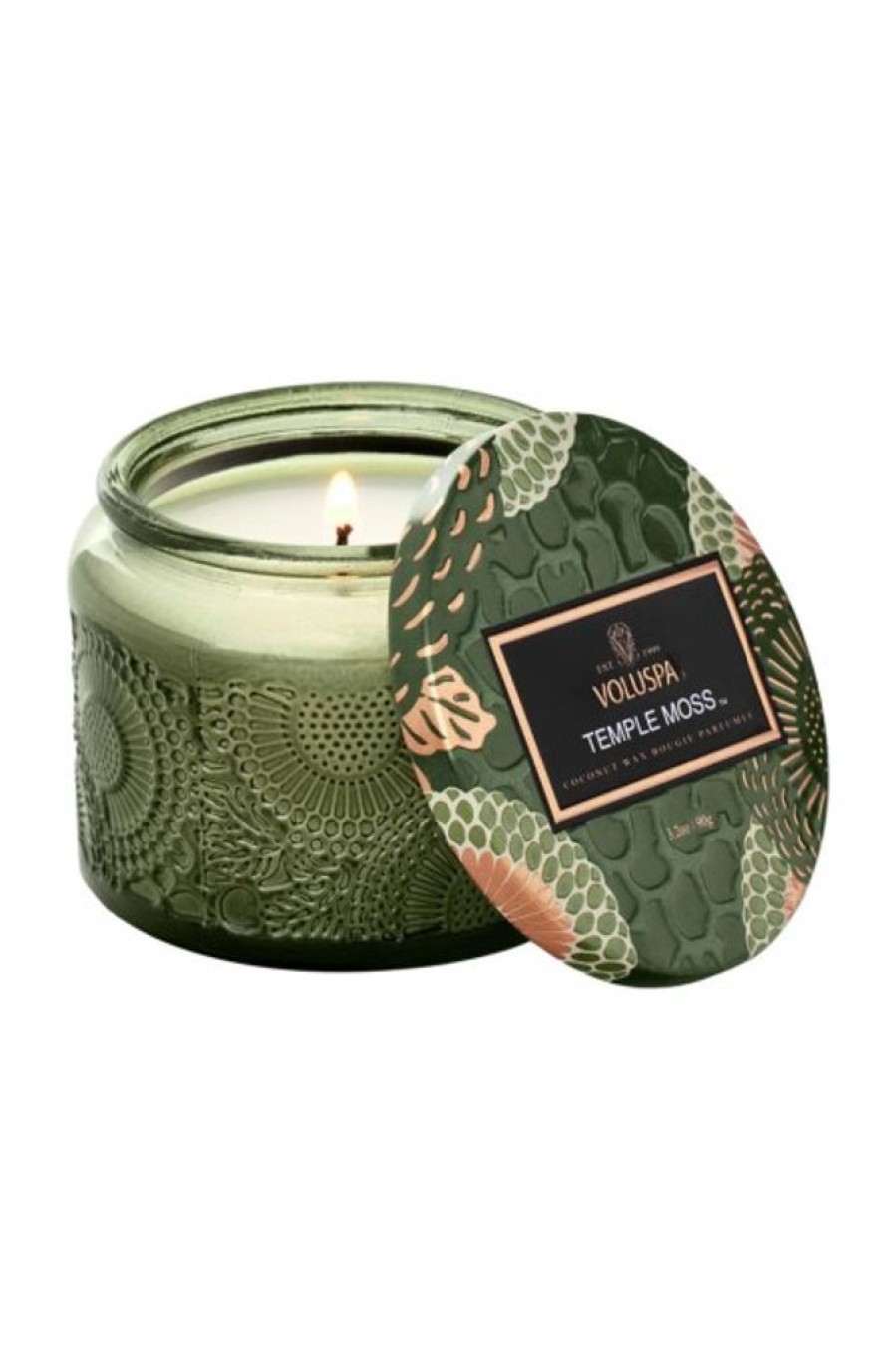 Voluspa Voluspa Small Embossed Jar Candle In Temple Moss | Home Decor