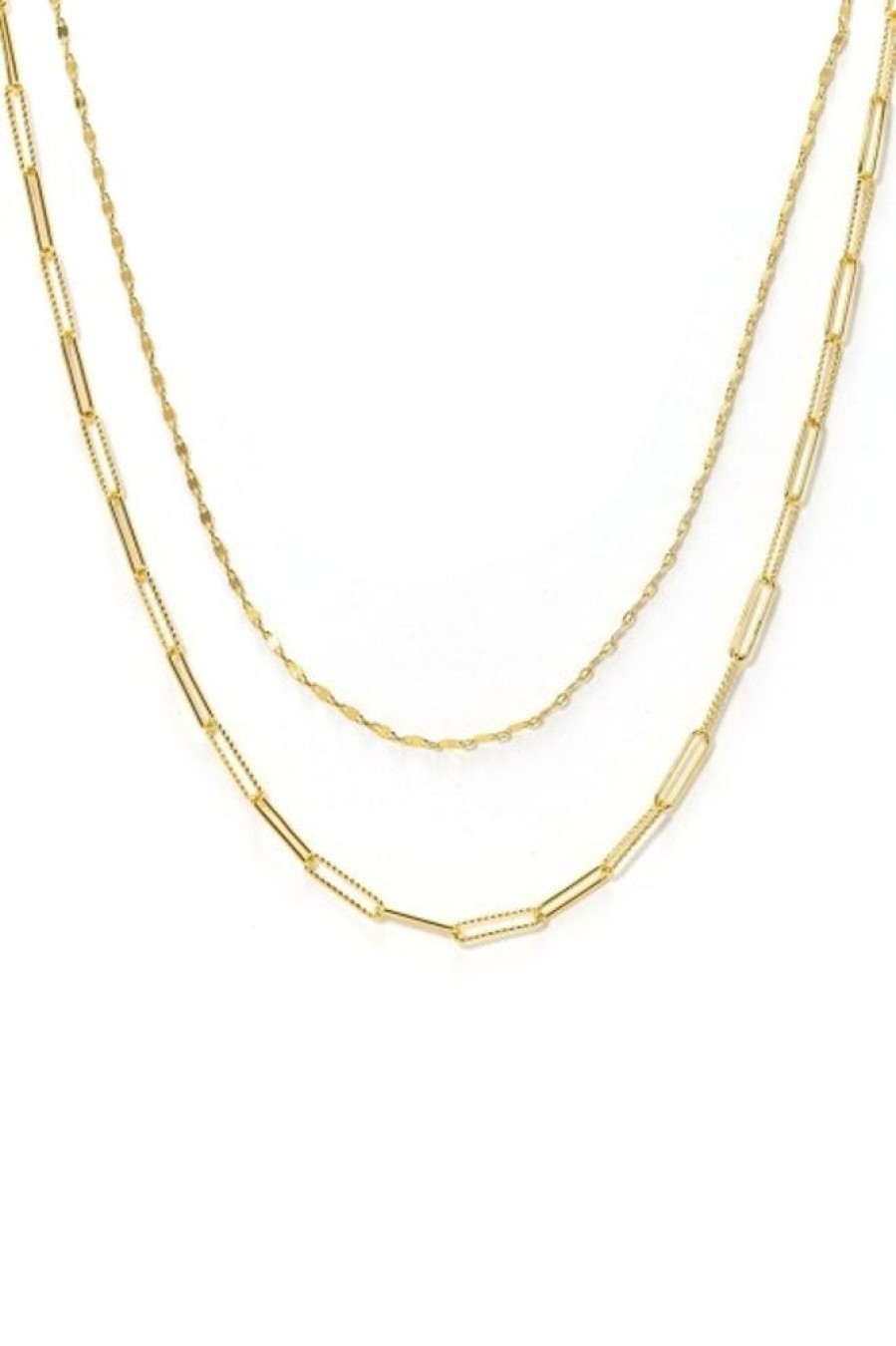 Lover's Tempo Lover'S Tempo Arlo Paperclip Layered Necklace In Gold | Accessories