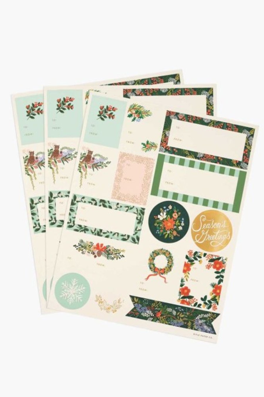 Rifle Paper Co Rifle Paper Co. Pack Of 3 Winter Floral Stickers & Labels | Office