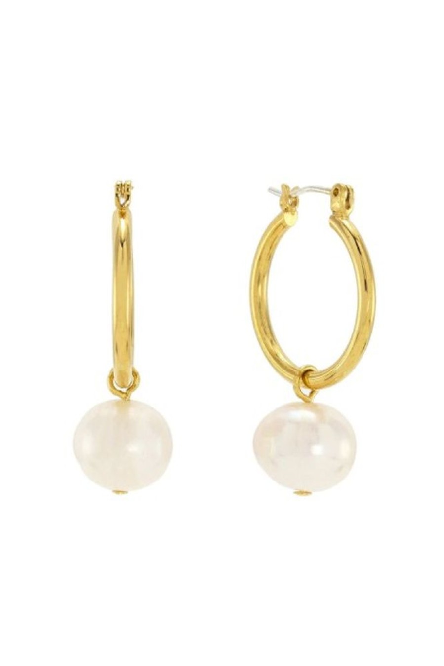 Lover's Tempo Lover'S Tempo Andie Pearl Hoops In Gold | Accessories