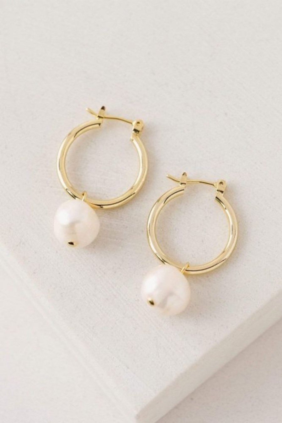 Lover's Tempo Lover'S Tempo Andie Pearl Hoops In Gold | Accessories