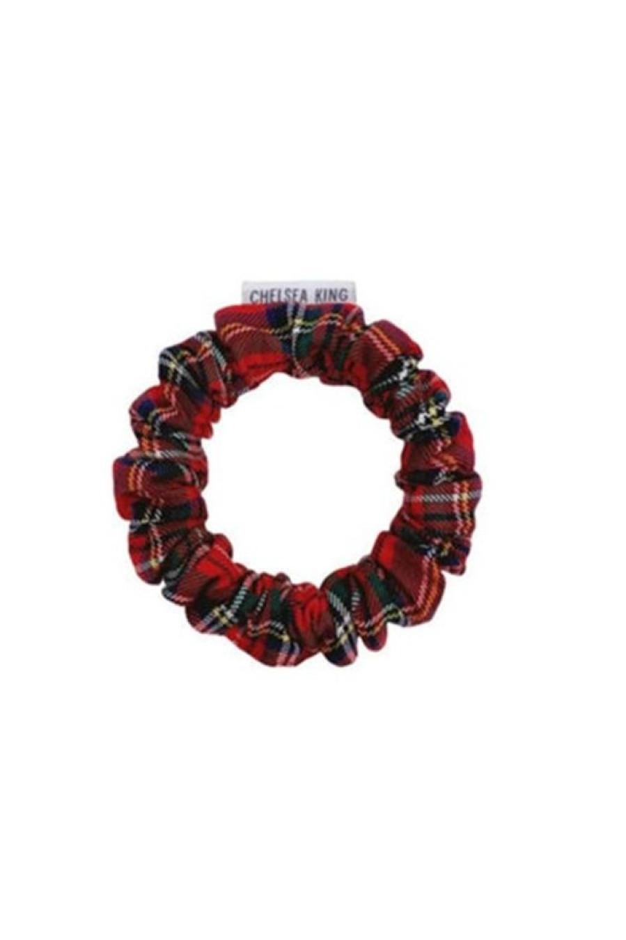 Chelsea King Chelsea King Bamboo Tartan Thins Scrunchie In Red | Beauty