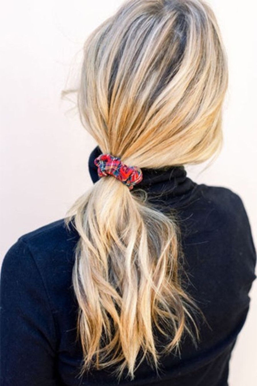 Chelsea King Chelsea King Bamboo Tartan Thins Scrunchie In Red | Beauty