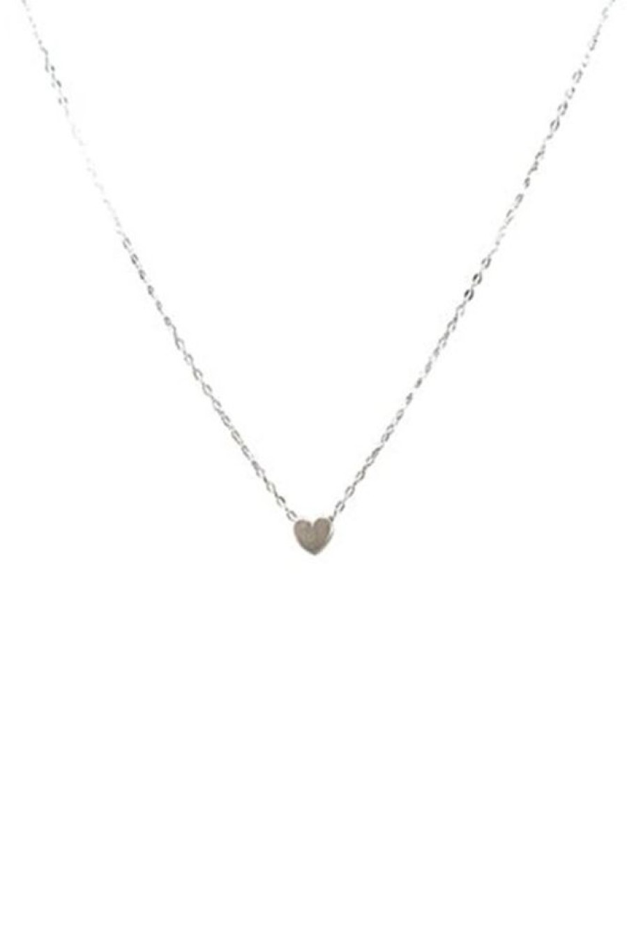 Mimi & Marge Mimi & Marge Small Heart Puff 15 Pendant In Matte Silver | Accessories