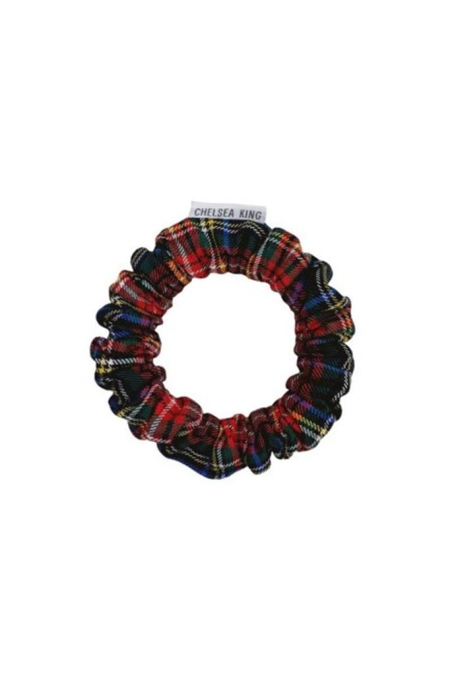 Chelsea King Chelsea King Bamboo Tartan Thins Scrunchie In Black | Beauty