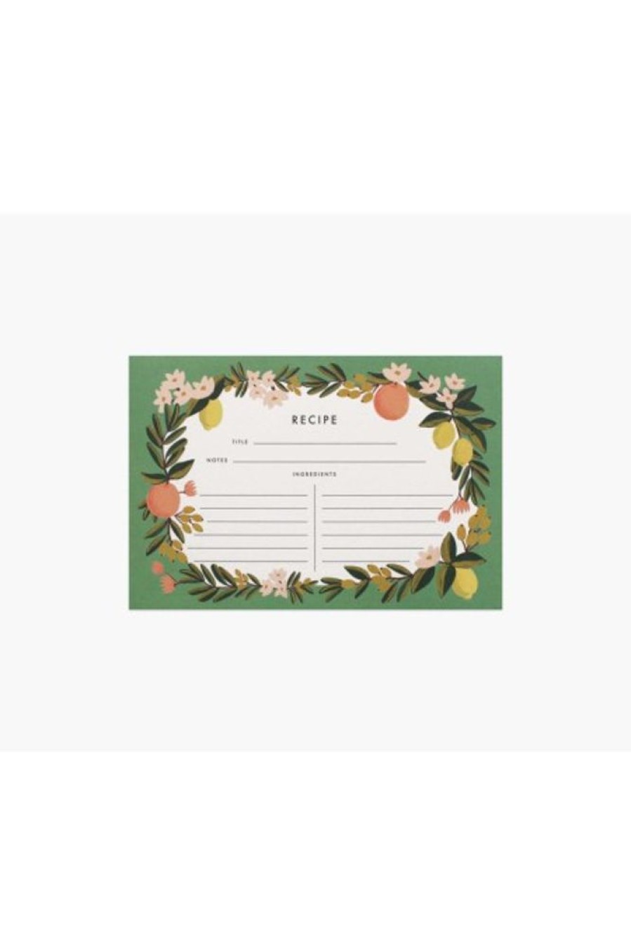 Rifle Paper Co Rifle Paper Co. Pack Of 12 Citrus Floral Recipe Cards | Home Decor