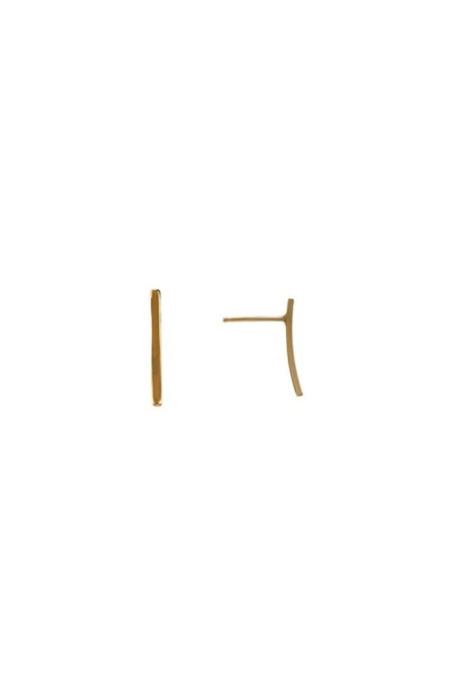 Mimi & Marge Mimi & Marge Curved Up Bar Earring In Gold | Accessories