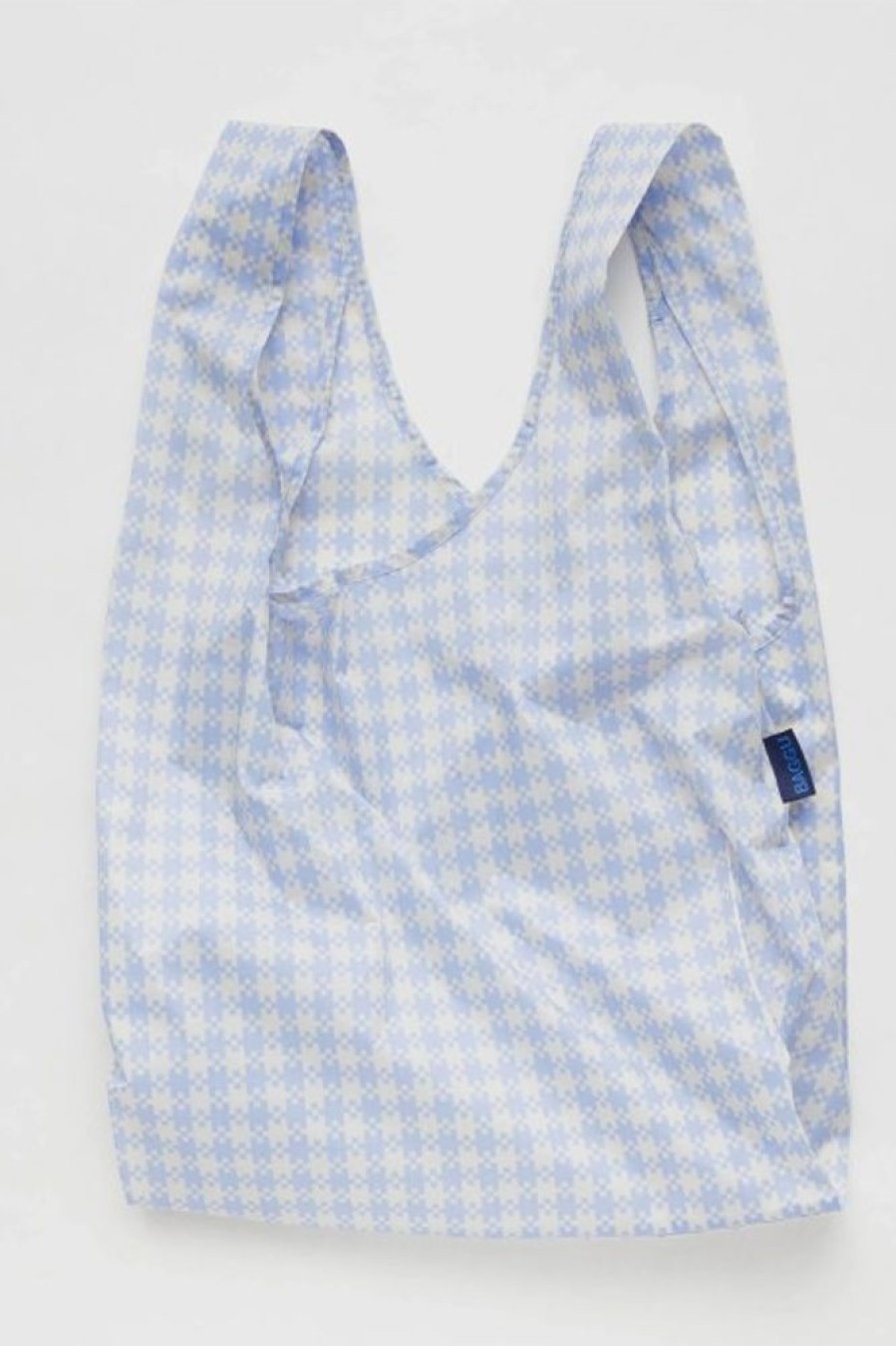 Baggu Baggu Standard Bag In Blue Pixel Gingham | Tech & Travel