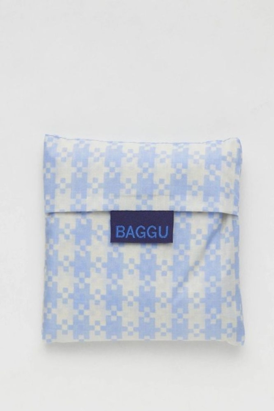 Baggu Baggu Standard Bag In Blue Pixel Gingham | Tech & Travel