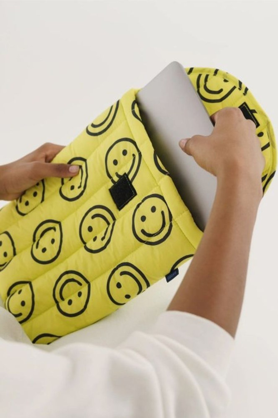 Baggu Baggu Puffy Laptop Sleeve 14 In Yellow Happy | Tech & Travel