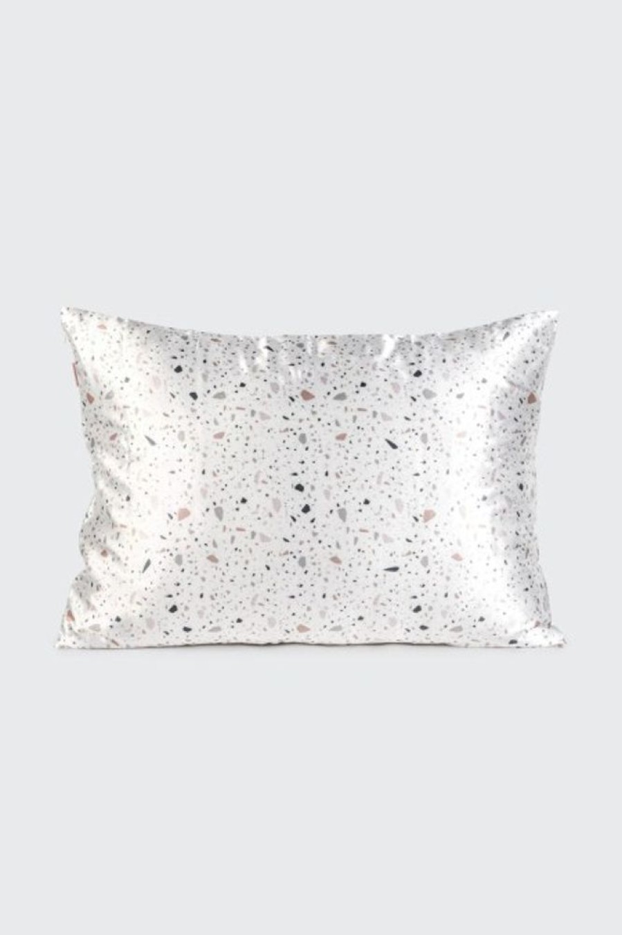 Kitsch Kitsch Satin Pillow Case In White Terrazzo | Home Decor