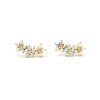 Lover's Tempo Lover'S Tempo Floral Ear Climber Post Earrings In White | Accessories