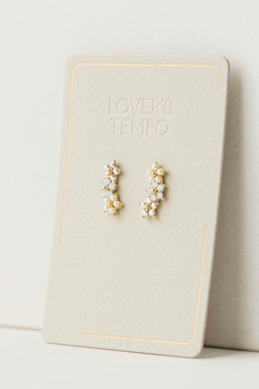 Lover's Tempo Lover'S Tempo Floral Ear Climber Post Earrings In White | Accessories