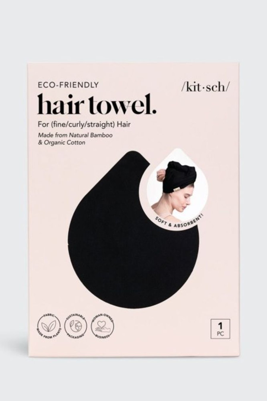 Kitsch Kitsch Quick Dry Hair Towel In Eco Black | Beauty