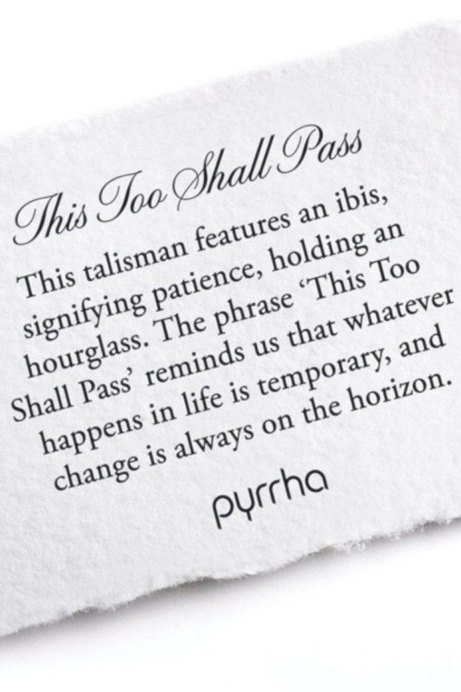 PYRRHA Pyrrha This Too Shall Pass Talisman In Sterling Silver 18 | Accessories