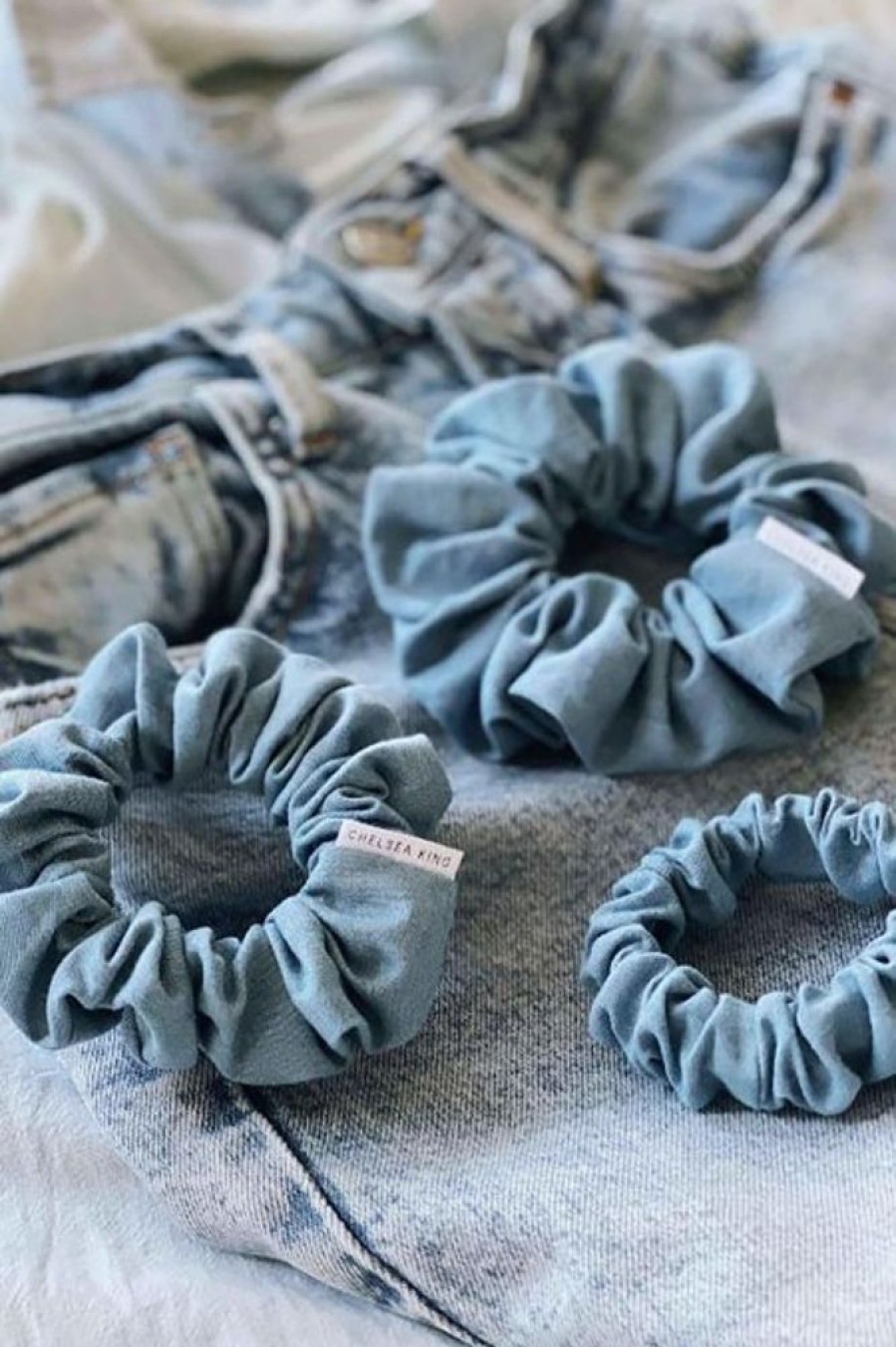 Chelsea King Chelsea King Denim Vintage Petite Scrunchie | Beauty