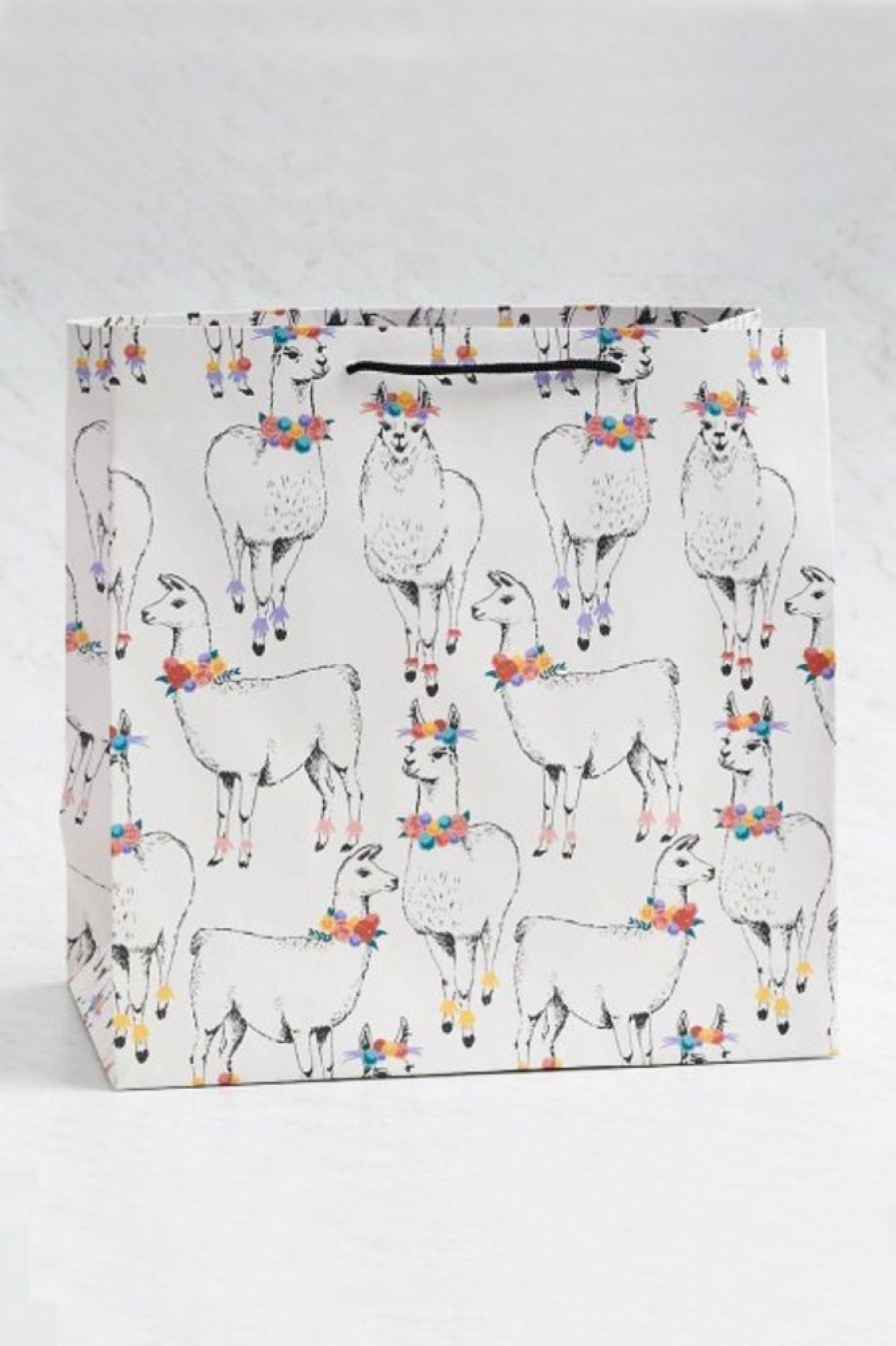 Waste Not Paper Wnp Floral Llama Large Bag | Office