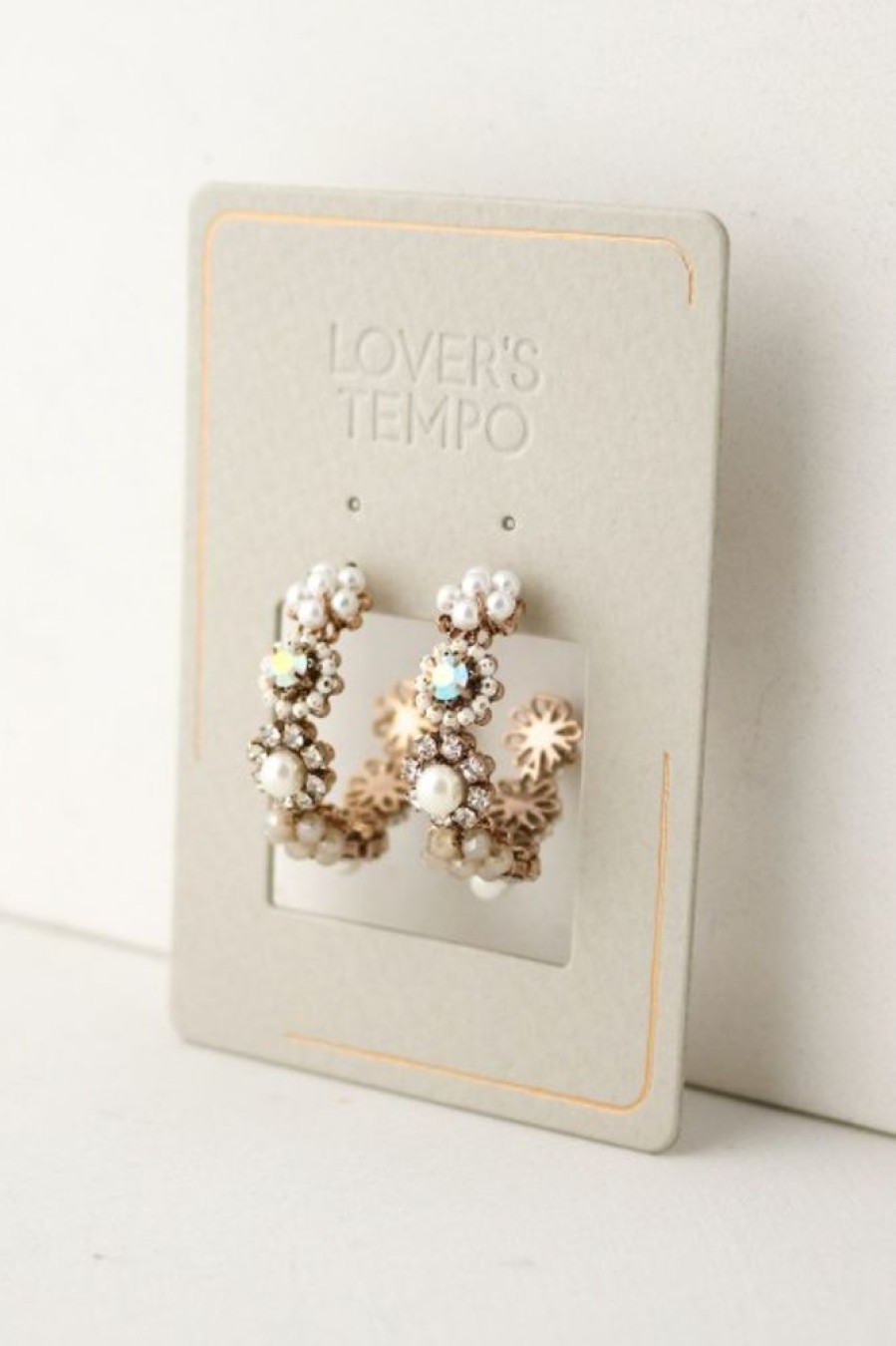 Lover's Tempo Lover'S Tempo Bloom Crystal Hoop Earrings In White | Accessories