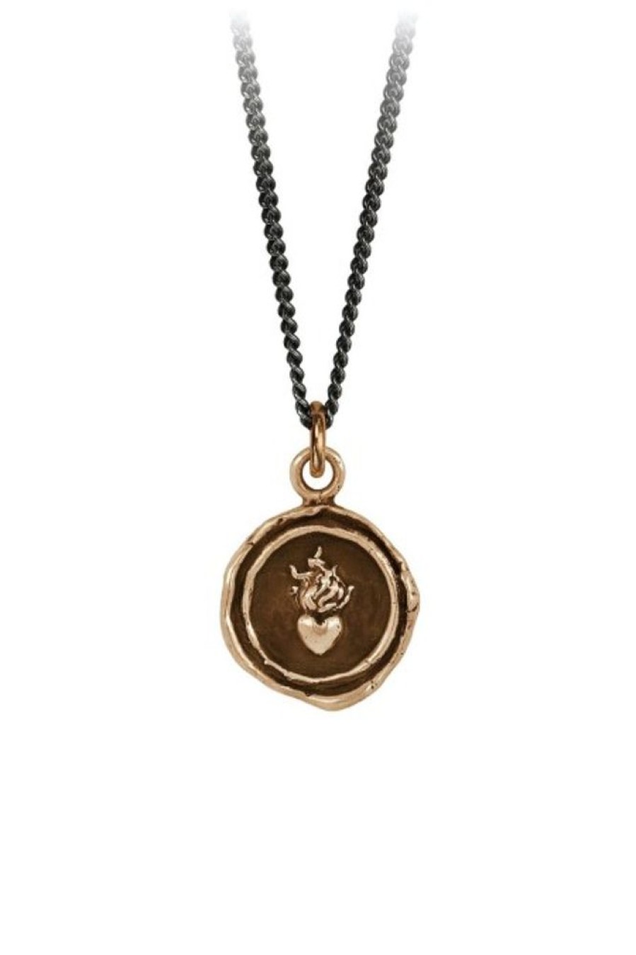 PYRRHA Pyrrha Flaming Heart Talisman In Bronze 16 | Accessories