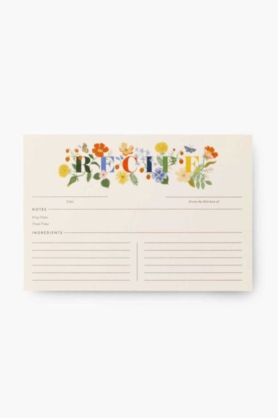 Rifle Paper Co Rifle Paper Co. Pack Of 12 Mayfair Recipe Cards | Home Decor