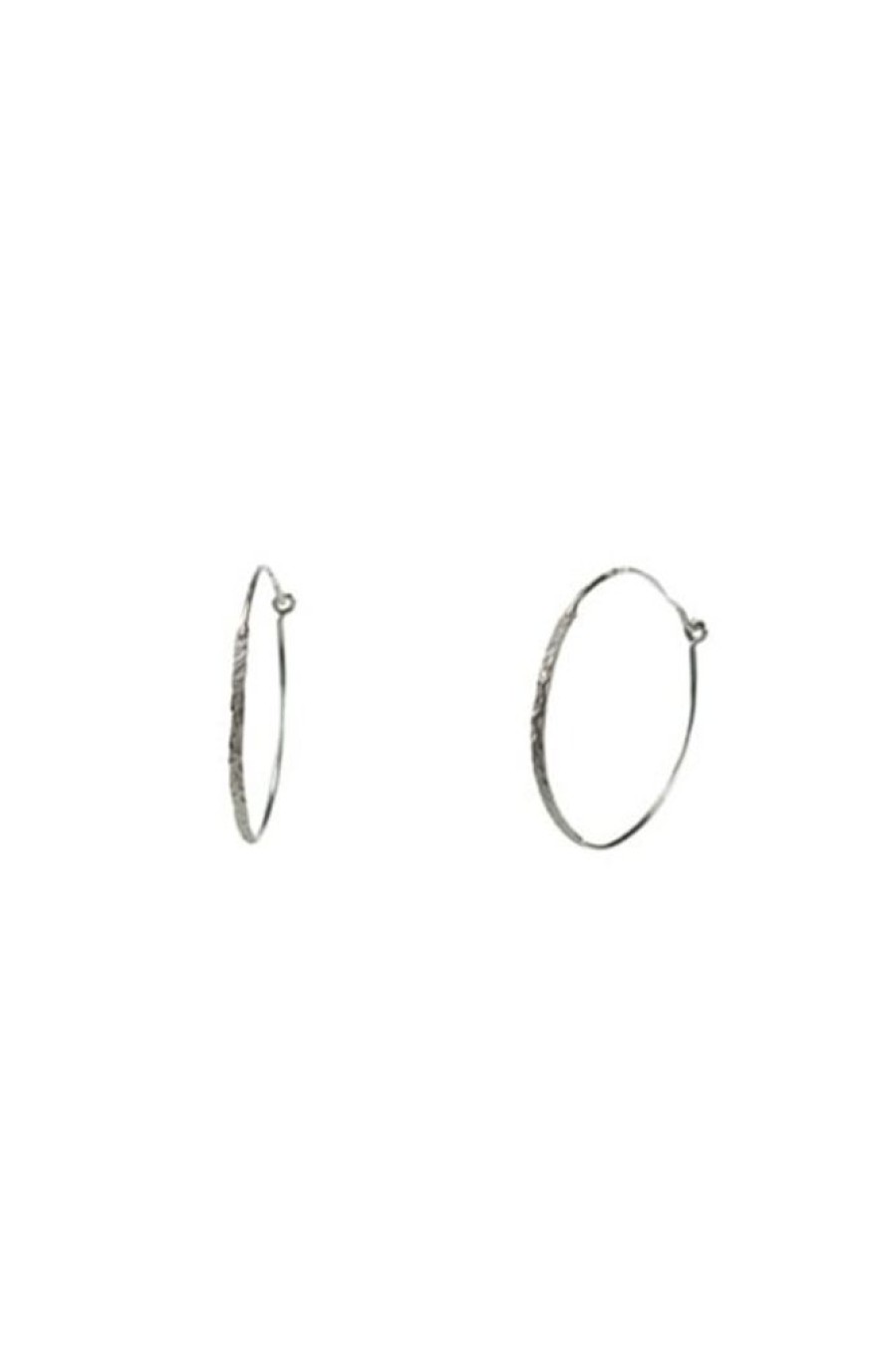 Mimi & Marge Mimi & Marge Hammered Wire Large Hoop In Silver(Out Of Stock) | Accessories