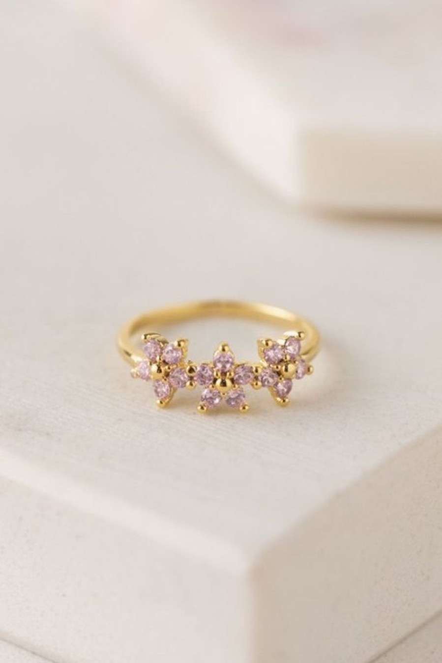 Lover's Tempo Lover'S Tempo Blossom Ring In Gold + Pink | Accessories