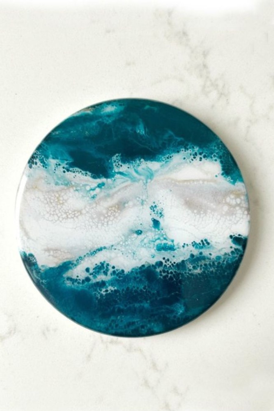 LYNN & LIANA Lynn & Liana Ceramic Resin Coaster In Emerald Jewel | Home Decor