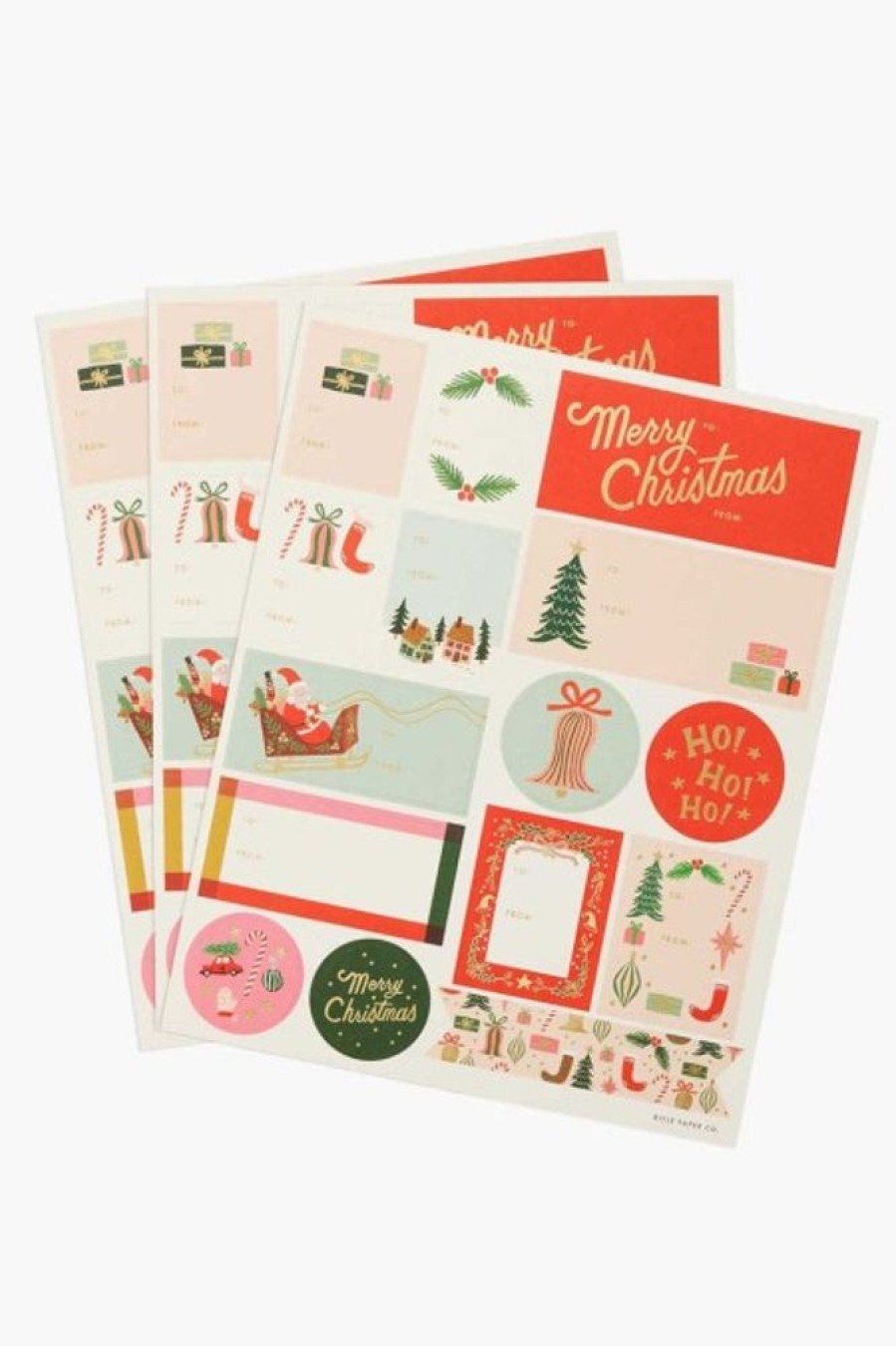 Rifle Paper Co Rifle Paper Co. Pack Of 3 Deck The Halls Stickers & Labels | Office