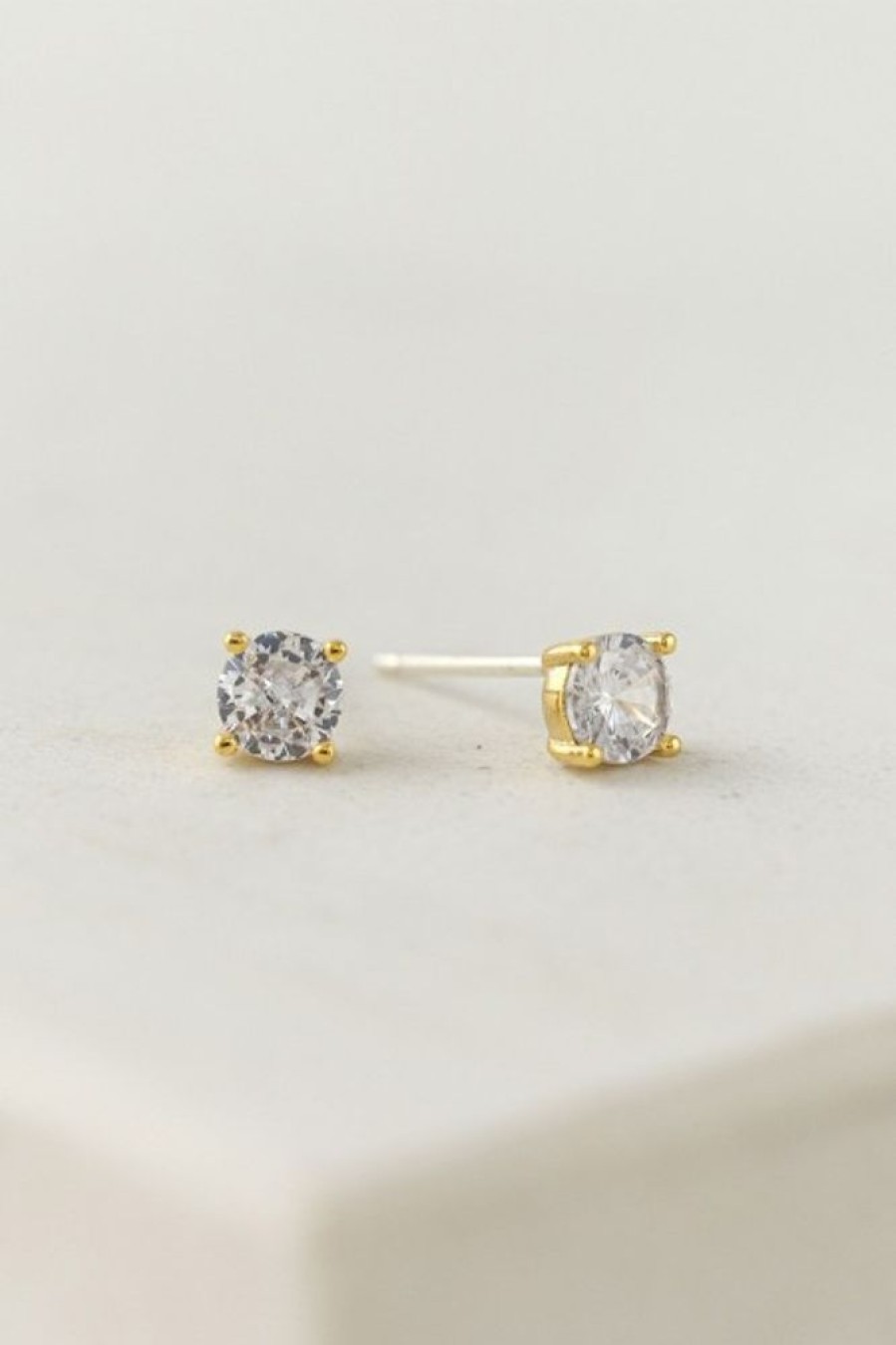 Lover's Tempo Lover'S Tempo Solitaire Crystal Fete Stud Earrings In Gold | Accessories