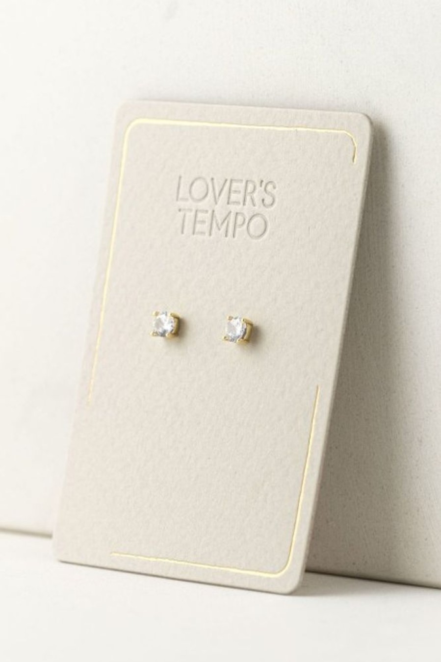 Lover's Tempo Lover'S Tempo Solitaire Crystal Fete Stud Earrings In Gold | Accessories