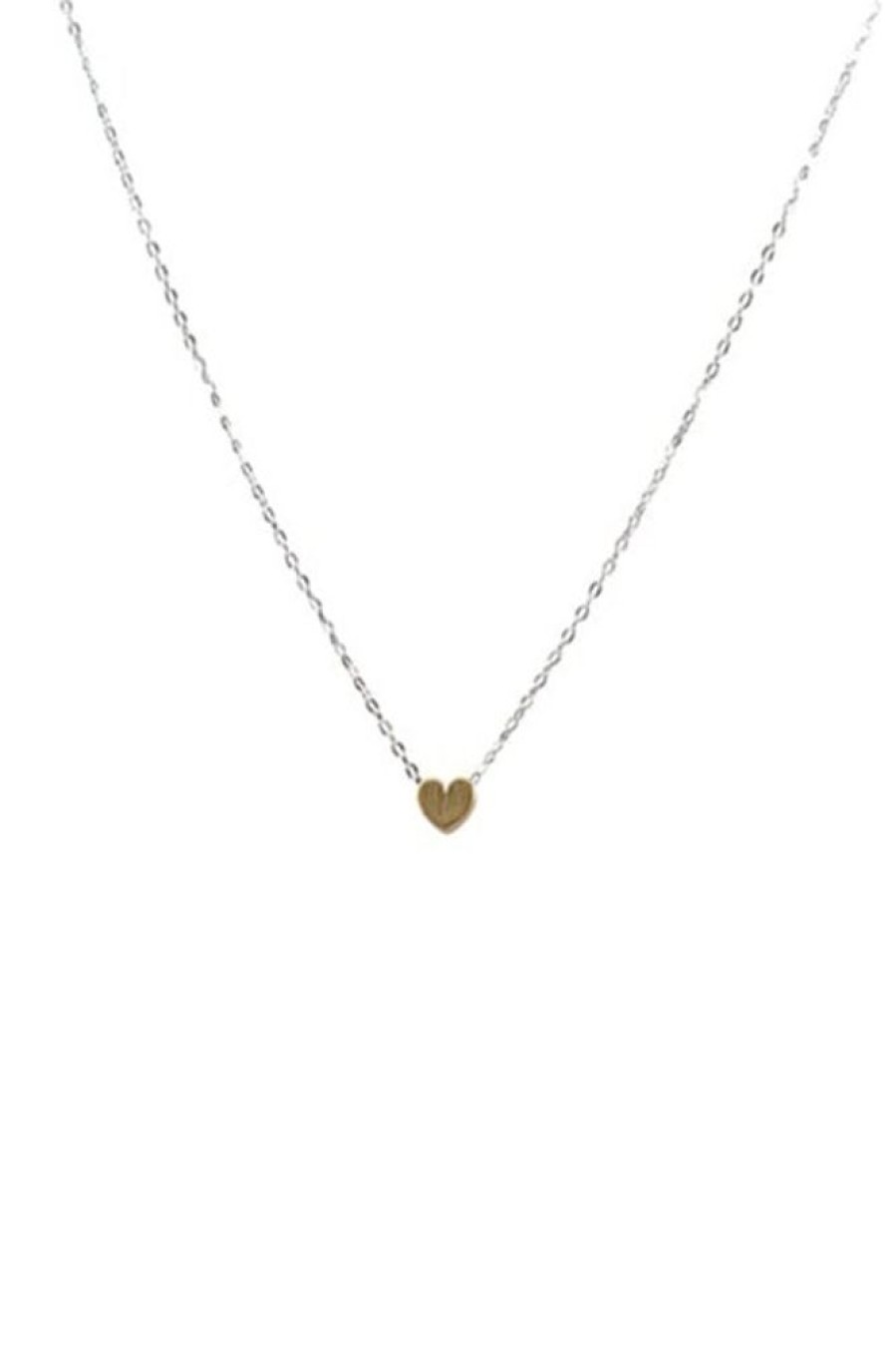 Mimi & Marge Mimi & Marge Small Heart Puff 15 Pendant In Matte Gold | Accessories