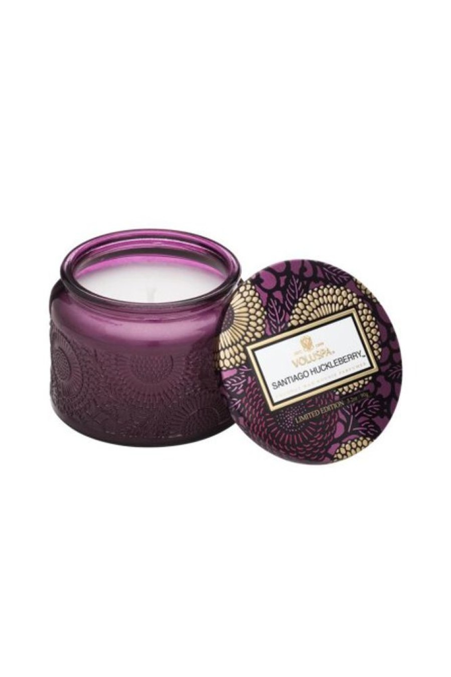 Voluspa Voluspa Small Embossed Jar Candle In Santiago Huckleberry | Home Decor