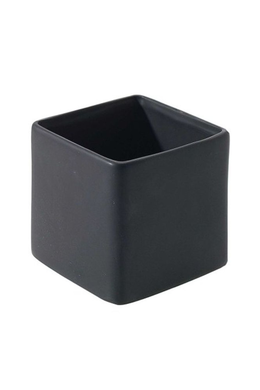 UNITED FLORAL Urban Square 4 Pot In Matte Black | Home Decor