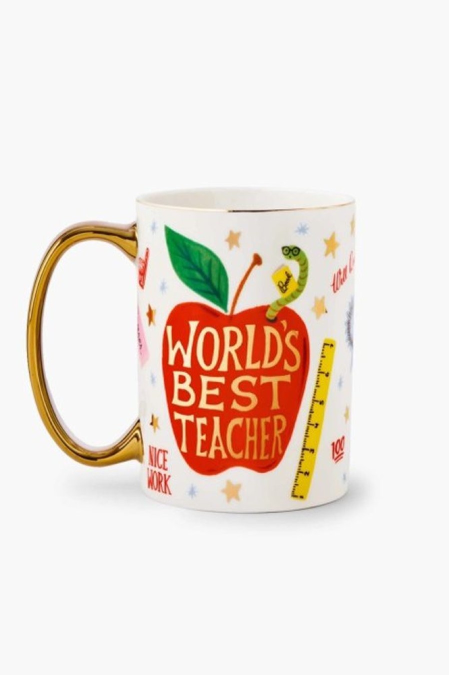 Rifle Paper Co Rifle Paper Co. World'S Best Teacher Porcelain Mug | Home Decor