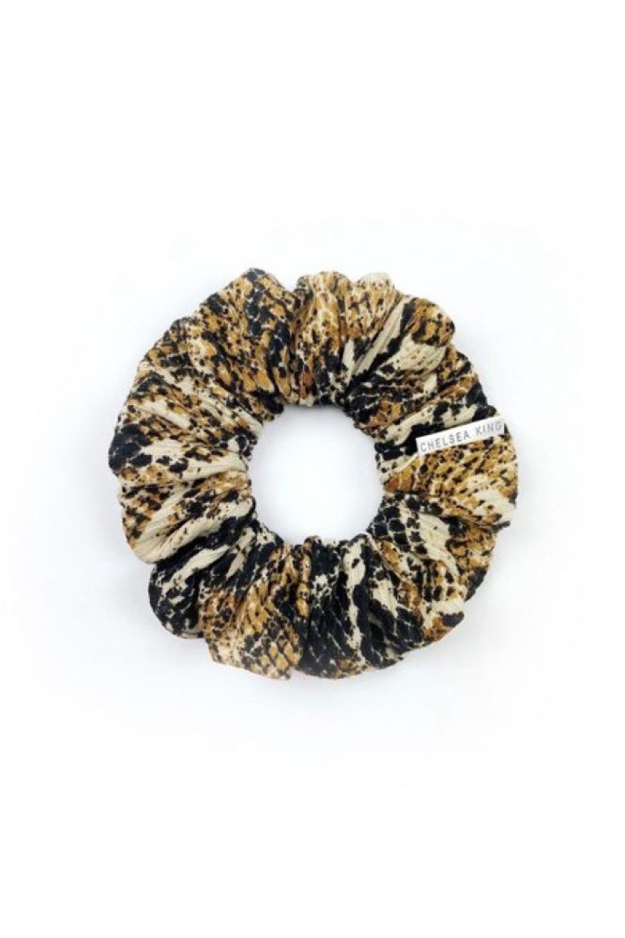 Chelsea King Chelsea King Ribbed Snake Petite Scrunchie In Honey | Beauty