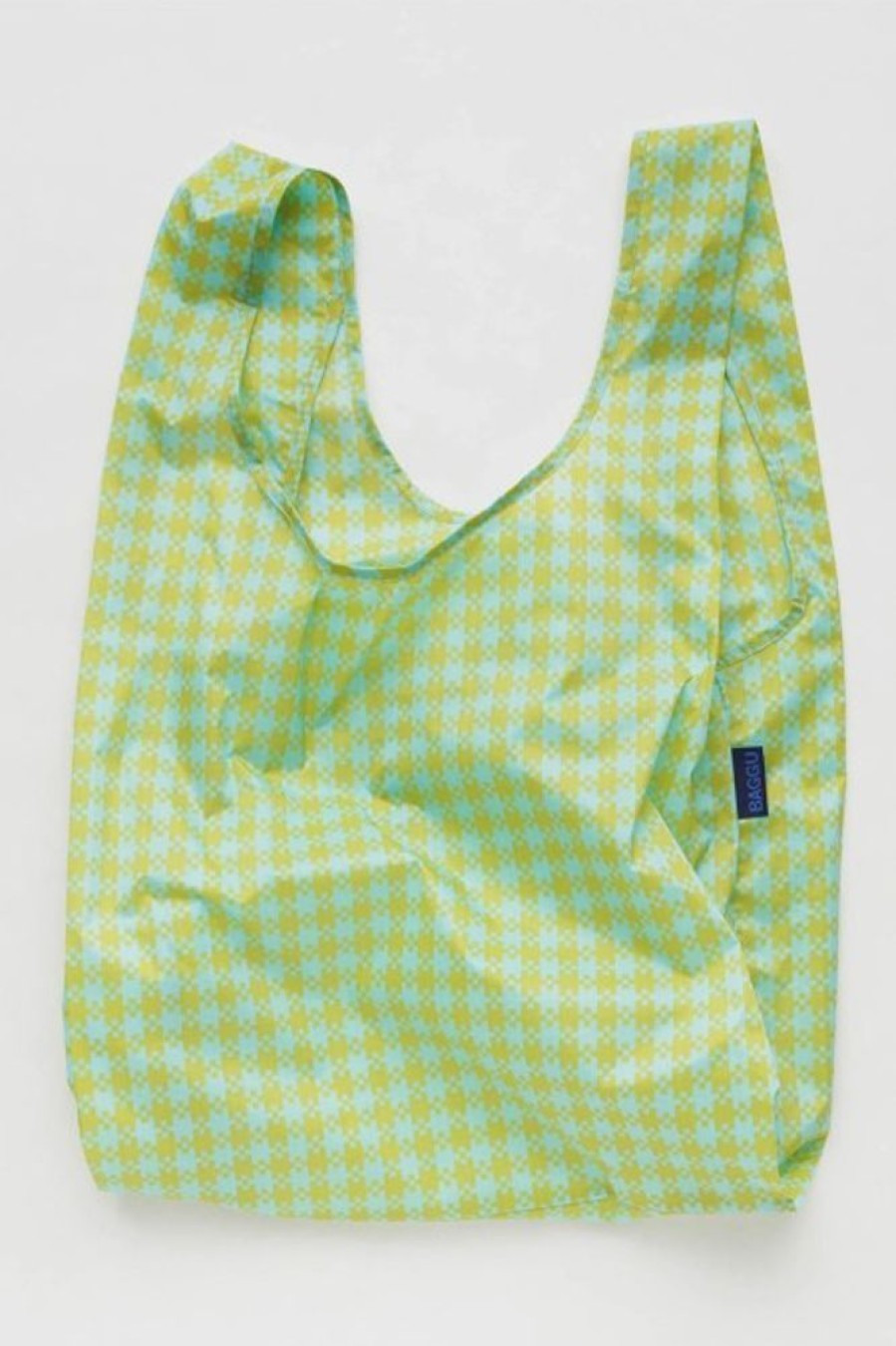 Baggu Baggu Standard Bag In Mint Pixel Gingham | Tech & Travel