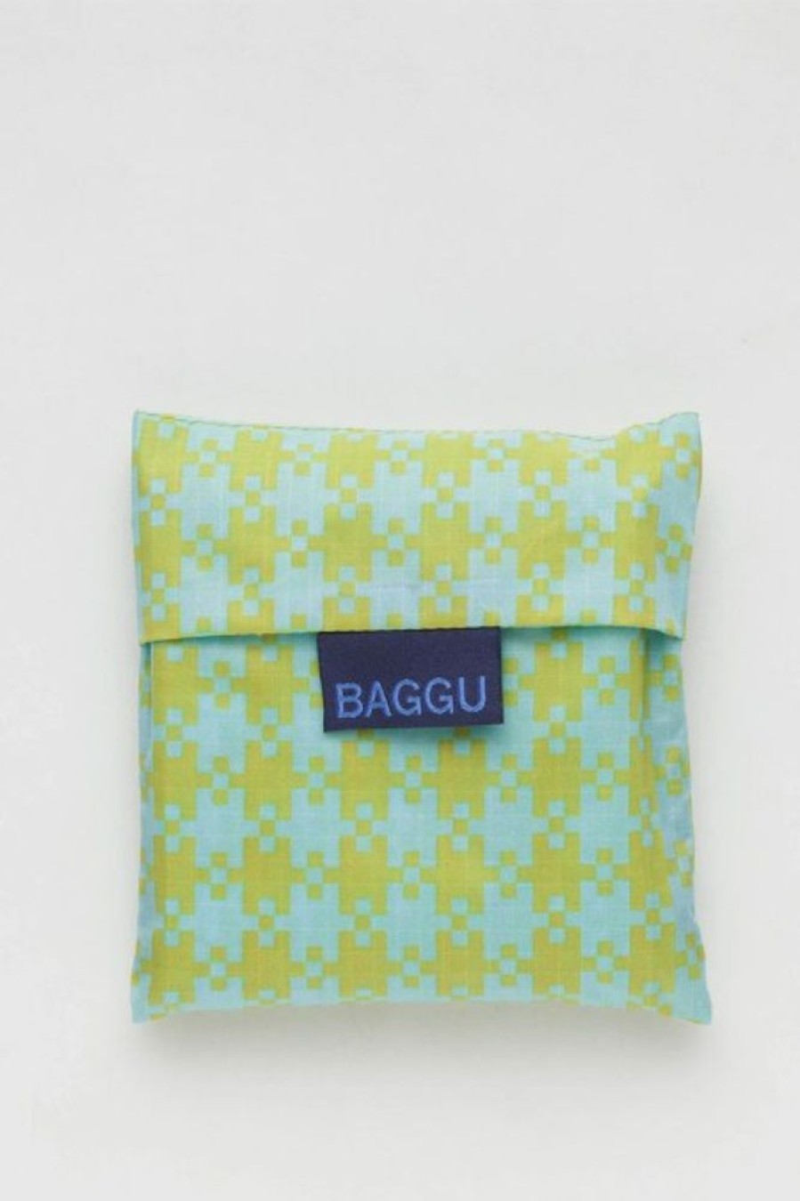 Baggu Baggu Standard Bag In Mint Pixel Gingham | Tech & Travel