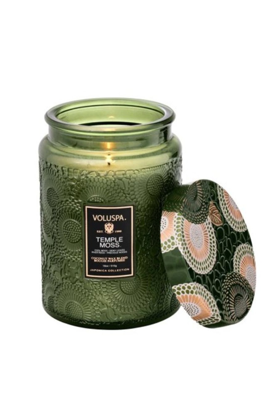 Voluspa Voluspa Large Glass Jar Candle In Temple Moss | Home Decor