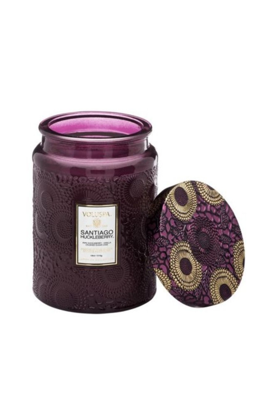 Voluspa Voluspa Large Glass Jar Candle In Santiago Huckleberry | Home Decor