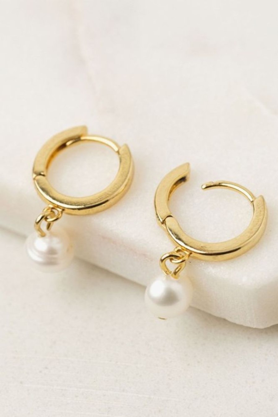 Lover's Tempo Lover'S Tempo Amari Pearl Hoops In Gold | Accessories