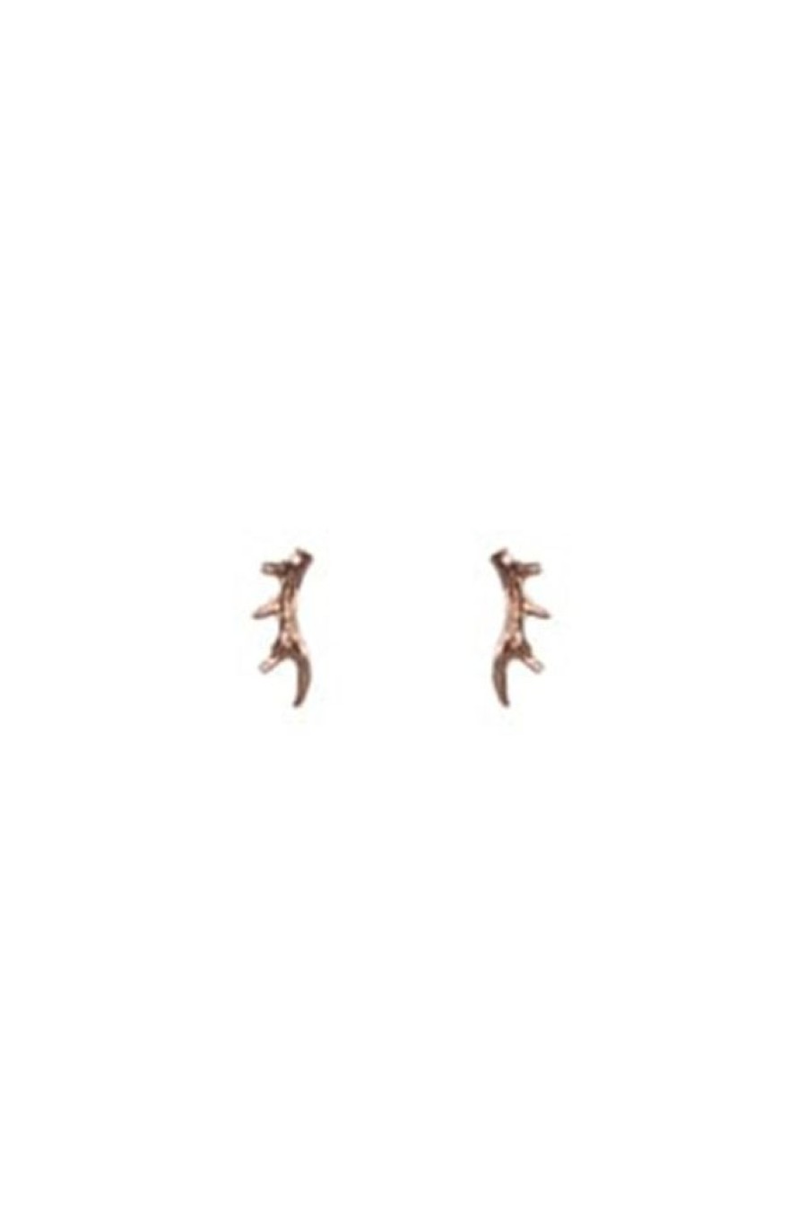 Mimi & Marge Mimi & Marge Small Antler Stud Earring In Rose Gold | Accessories