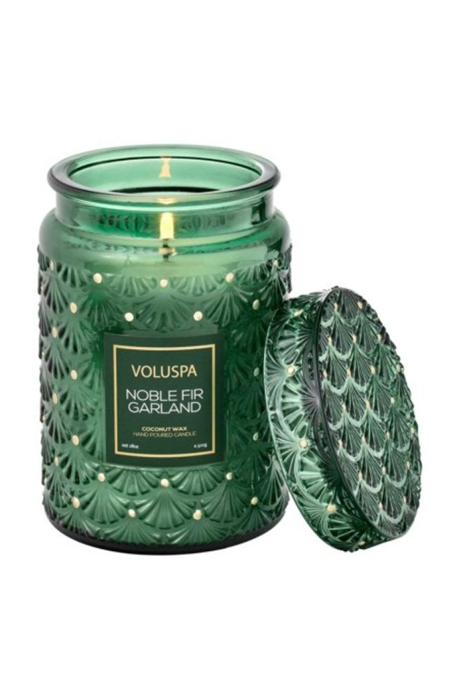 Voluspa Voluspa Holiday Glass Jar Candle In Noble Fir Garland | Home Decor